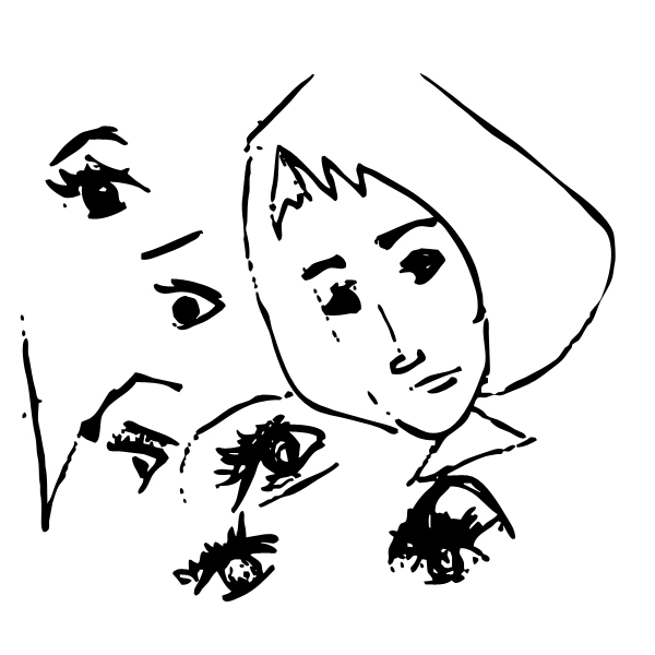 Kim always liked to draw, especially faces. These illustrations came from her notebook.